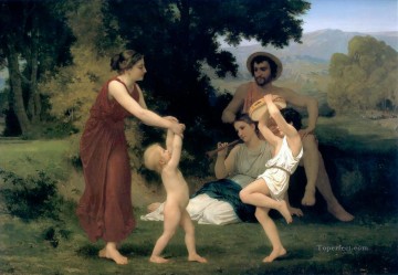 Desnudo Painting - La recreación pastoral 1868 William Adolphe Bouguereau desnudo